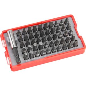 EXTOL PREMIUM behajtó klt. 51 db Cr.V., lapos:3-7mm, PH0-3, PZ0-3, HEX 1,5-6mm, T és TTa 8-40, övre akasztható műanyag tartóban [ 8819642 ]