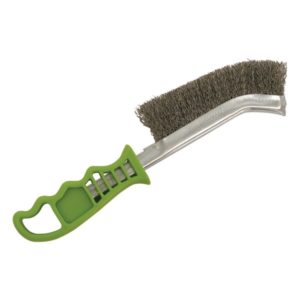 EXTOL drótkefe hajlított, műanyag nyél; rozsdamentes acél, 24cm, 30mm szálhossz [ 960018 ]