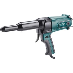 EXTOL INDUSTRIAL elektromos popszegecshúzó, 400W; ALU, réz, acél, INOX szegecsekhez, 3,2-4,0-4,8mm, 8000N, 22mm löket [ 8794550 ]