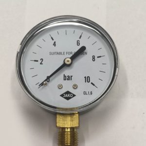NYOMÁSMÉRŐ Manométer NA63 1/4" 0-10bar ALSÓ függőleges (T-meter) [ NYOMASMEROalso10bar ]