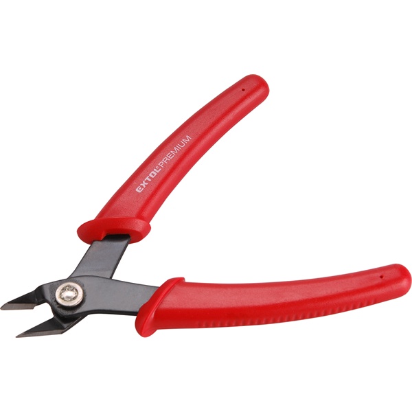 EXTOL PREMIUM műszerész oldalcsípő fogó, mini, 130 mm, HRC 52-55, átvágható drót max.: réz: 2mm, acél:1mm [ 8831110 ]