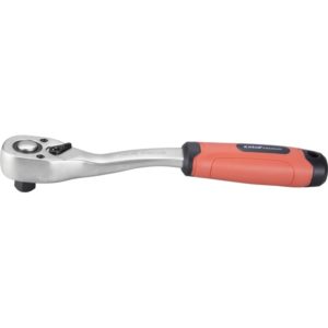 EXTOL PREMIUM racsnis hajtókar, CV., 45 fog, hajlított szár, csúszásgátló TPR markolat; 3/8", 208 mm [ 8816455 ]