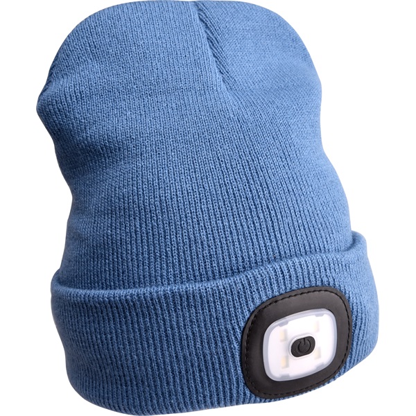 EXTOL sapka, kék, kötött, kivehető LED homloklámpával, 4×45 Lumen; USB tölthető Li-ion akku, 3 funkció (100%-75%-50% fényerő) [ 43191 ]