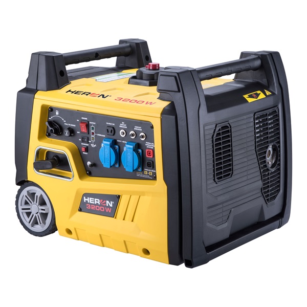 HERON benzinmotoros áramfejlesztő, kézi indítás, 3,0 kVA, 230V, 1 fázisú, inverteres 1 HERON benzinmotoros áramfejlesztő, kézi indítás, 3,0 kVA, 230V, 1 fázisú, inverteres