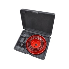 EXTOL PREMIUM körkivágó klt., 10 db-os, (64-70-76-82-89-102-127mm) műanyag, fa, gipszkarton [ 8801607 ]