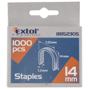 EXTOL PREMIUM U-szeg profi tűzőg-hez 7,55×0,52×1,2mm ; 14mm, 1000db [ 8852305 ]