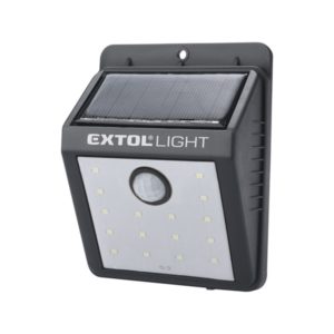 EXTOL LIGHT éjszakai készenléti LED lámpa, 0,4W, 16 LED; 120 Lm, napelem+szenzor, Li-ion akkus, 1200 mAh, falra szerelhető [ 43130 ]