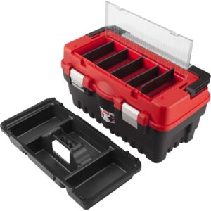 EXTOL PREMIUM szerszámosláda, műanyag 462×256×242mm, fémcsatos, tálcával, lakatolható, ALU nyél [ 8856080 ]