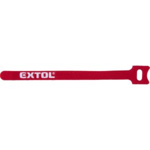 EXTOL PREMIUM kábelkötegelő 12,0×200mm 30db, tépőzáras, többször használható (oldható), piros, nylon [ 8856292 ]