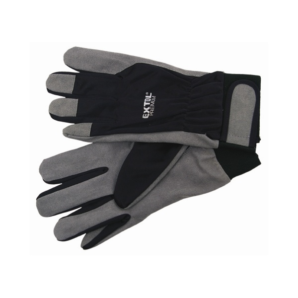 EXTOL PREMIUM kesztyű munkához; kombinált, szintetikus bőr tenyérrész,/ LUREX kézhát,  méret: 10` [ 8856652 ]