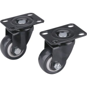 EXTOL PREMIUM készülékgörgő 2 db, önbeálló, fekete PVC, golyóscsapággyal, 40mm, max. teherbírás: 30 kg/db [ 8856011 ]