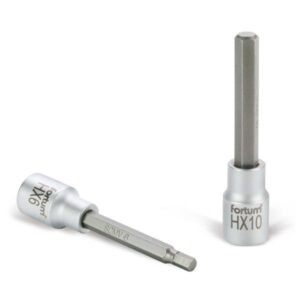 FORTUM bitdugófej, imbusz, 1/2", hosszú, 61CrV5/S2, mattkróm; 8mm (HX8), 100mm FORTUM [ 4700628 ]