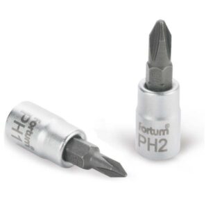 FORTUM bitdugófej PH bittel, 61CrV5/S2, mattkróm; PH2, 1/4" FORTUM [ 4701812 ]