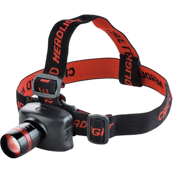 EXTOL LED fejlámpa, 3 W, 120 Lumen, cseppálló, 3 funkció (teljes/fél fényerő, villogás) + zoom, elem nélkül [ 43100 ]