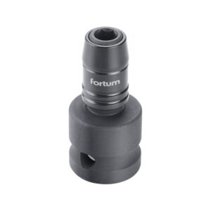 FORTUM adapter, impakt 1/4" BIT-ek gépi befogásához, 1/2" gépi befogás, gyorskioldóval, CrMoV, hossz: 49 mm [ 4790002 ]
