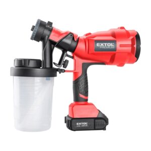 EXTOL PREMIUM akkus festékszóró gép, Share20V, 20V, Li-ion, 1db akku, 1db töltő, 2000 mAh, 700 ml/perc [ 8891862 ]