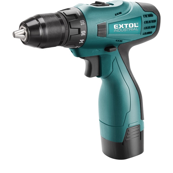 EXTOL INDUSTRIAL akkus fúró csavarozó, 16,6V, Li-ion, 2db akku, 1db töltő, 1300 mAh, 33/16Nm [ 8791151 ]
