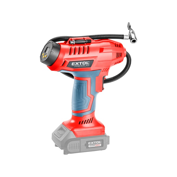 EXTOL PREMIUM  akkus légkompresszor, Share20V, 20V, Li-ion, AKKU és TÖLTŐ NÉLKÜL!, akku és töltő külön rendelhető [ 8891875 ]