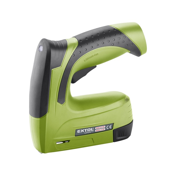 EXTOL CRAFT  akkus tűzőgép, Li-ion; 3,6V, 1300 mAh, kapcsok: 6-14mm (11,3×0,7mm), szegek:6-14mm (1,2×1,0-2,0), max. 30 lövés/perc [ 402901 ]