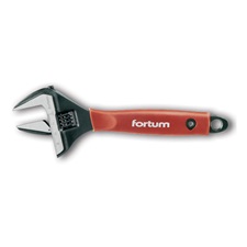 FORTUM állítható villáskulcs BW sorozat, 22,5 fok,61CrV5, gumírozott markolat; 212mm, / 8", foszfátozott, 0-38mm állítási tarto [ 4775008 ]