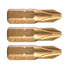 FORTUM behajtóhegy PZ, 3 db, S2 acél, Titanium bevonat; PZ 2×25mm, bliszteren [ 4741372 ]