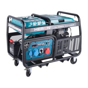HERON benzinmotoros áramfejlesztő,  13/11 kVA, három- és egyfázisú, benzin üzemű, önindítós [ 8896431 ]