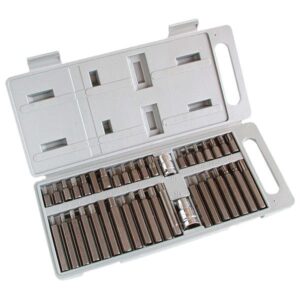 EXTOL bit klt., műanyag dobozban; CV., 40db-os, hatlap(H4-H12), XZN(Spline, TT5-TT12) és TORX (T20-T55), adapter 3/8" és 1/2" [ 6640 ]