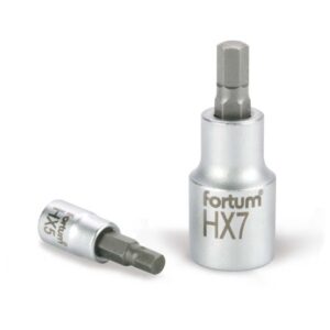 FORTUM bitdugófej, imbusz, 1/2", 61CrV5/S2, mattkróm; 10mm (HX10), 55mm [ 4700610 ]