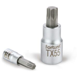FORTUM bitdugófej, torx, 1/2", 61CrV5/S2, mattkróm; TX40, 55mm FORTUM [ 4700724 ]