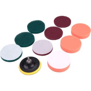 EXTOL CRAFT dörzsölő/csiszoló/polírozó klt. 10 db; 1/4"×25 mm csap, fúrógépbe fogható, tépőzáras [ 904002 ]