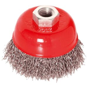 EXTOL CRAFT drótcsiszoló fazékkefe (sarokcsiszolóra) 75mm, M14×2, max.12500 ford/perc, hullámos szálú [ 17002 ]