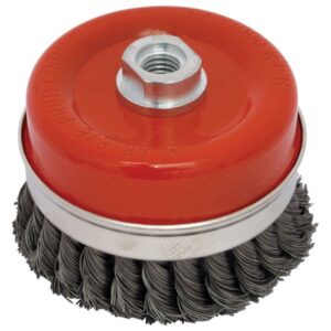 EXTOL CRAFT drótcsiszoló fazékkefe sodrott erős; sarokcsiszolóhoz, M14×2, 100mm, max. 7000 ford/perc [ 17010 ]