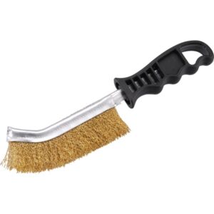 EXTOL drótkefe hajlított, műanyag nyél; réz, 24cm, 30mm szálhossz [ 960019 ]