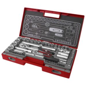 FORTUM dugókulcs klt. 1/2", 1/4", 60db, 61CrV5 mattkróm, FORTUM [ 4700011 ]