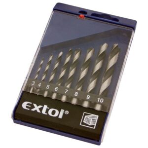 EXTOL CRAFT fafúró klt., műanyag dobozban; 8db 3-10mm polírozott [ 1142 ]