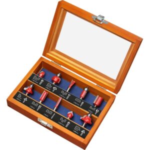 EXTOL PREMIUM felsőmaró klt. 10 db-os (fadobozban) ; 6mm-es befogással, keményfém lapkás, csapágyas, 8893310 élmarógéphez [ 44041 ]