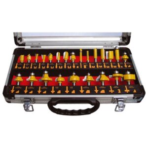 EXTOL felsőmaró klt. 24db (alu kofferben) ; 8mm-es befogással, keményfém lapkás [ 44039 ]