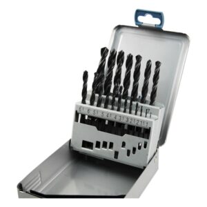 EXTOL PREMIUM fémcsigafúró klt, HSS, DIN 338, fém dobozban;1,0-10,0mm, 19 db [ 8801191 ]