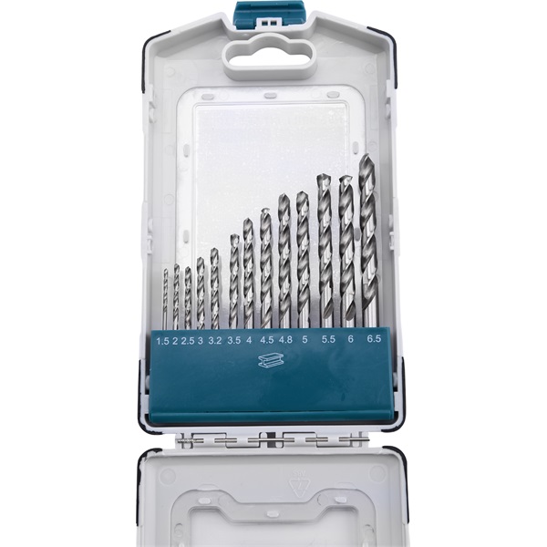 EXTOL INDUSTRIAL fémcsigafúró klt., 13db, HSS 9341/M2, 2-8 mm, acélra, normál befogás, polírozott, műanyag tartóban [ 8701118 ]