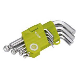 EXTOL CRAFT imbuszkulcs klt., rövid, Cr40 gömbfej, TÜV/GS; 9db, 1,5-10mm, bliszteren [ 66000 ]