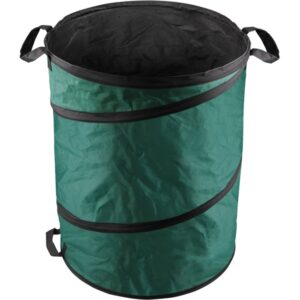 EXTOL kerti levélgyűjtő/tároló zsák, henger alakú, acélrugós/önfelnyíló, 55×72cm, 170L, zöld, 3 fogantyú, PES (poliészter) [ 92900 ]