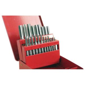 EXTOL PREMIUM menetfúró klt., kézi, fém dobozban; 21db, M3,4,5,6,8,10,12, jó minőségű szénacél [ 29301 ]