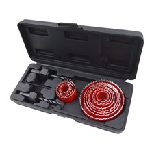 EXTOL PREMIUM körkivágó klt., 15 db-os,(19-22-29-32-36-38-44-51-58-64-76mm) műanyag, fa, gipszkarton [ 8801606 ]