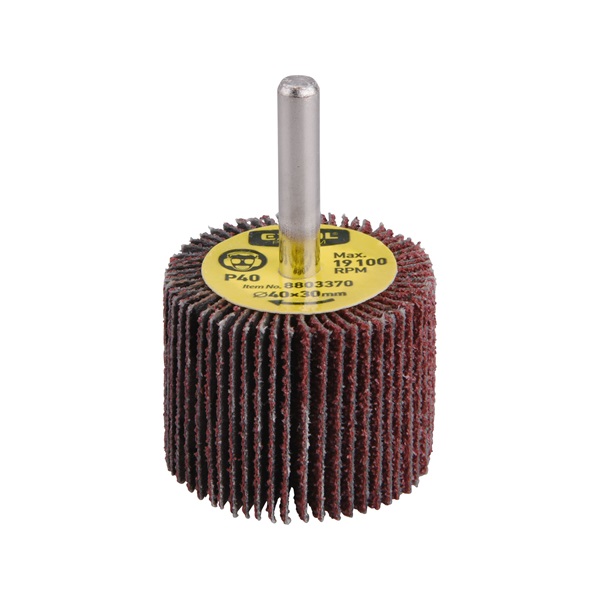 EXTOL PREMIUM lamellás csiszoló, csapos, 6 mm befogás, Alu-Oxid, 40×30mm; P120, max.: 19.100 ford./perc [ 8803374 ]