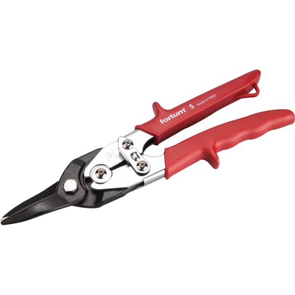 FORTUM lemezvágó olló egyenes vágáshoz, 255mm, CrMoV, áttételes, HRC 60-62, Tüv/GS, DIN 6438 [ 4770902 ]