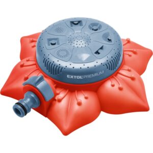 EXTOL PREMIUM locsoló, virág alakú talapzat, 8 funkciós, műanyag; kuplung csatlakozóval [ 8876467 ]