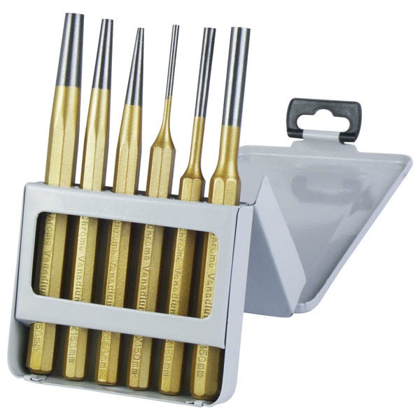 EXTOL PREMIUM lyukasztó és kiütő klt. 6db CV. HRC 52-58 ; 3 db lyukasztó, 3db kiütő, 3-8mm, 150mm [ 8801823 ]