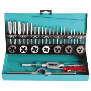 EXTOL CRAFT menetfúró menetmetsző klt., fém dobozban; 32db M3-M12, jó minőségű szénacél [ 29302 ]