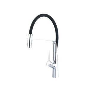 BALETTO mosogató csaptelep, fix helyzetű tartó, hajlékony szilikon kifolyó csővel, 25mm, fekete [ 81130 ]