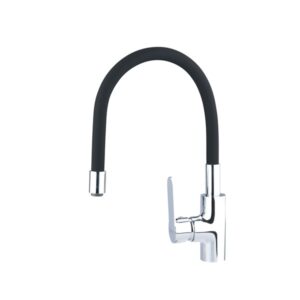 BALETTO mosogató csaptelep  hajlékony szilikon kifolyó csővel, 35mm, fekete [ 81120 ]